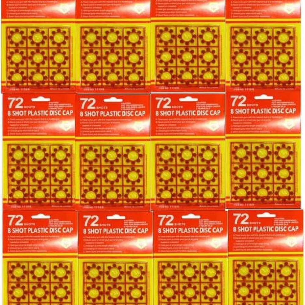 12 Cards/pk 8 Shots Ring Cap for Toy Cap Gun (864 Shots total), Multicolor